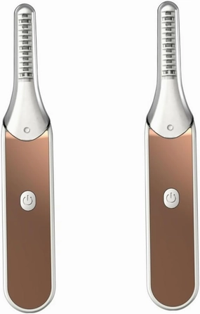 2pcs Eyelash Curler Eyelash Clips USB Eyelash Brush Eyelash Curling Clip Rechargeable Eyelash Brush Beauty Tool Eyelash Mini Eyelash Brush Beauty Eyelash, 14.2X2.4cm, Golden