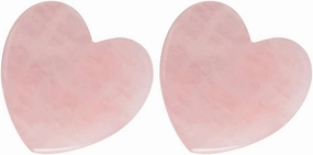 2Pcs Face Roller Scraping Massage Tools Heart Jade Stone Guasha Board for Facial Skincare, SPA Acupuncture Physical Therapy