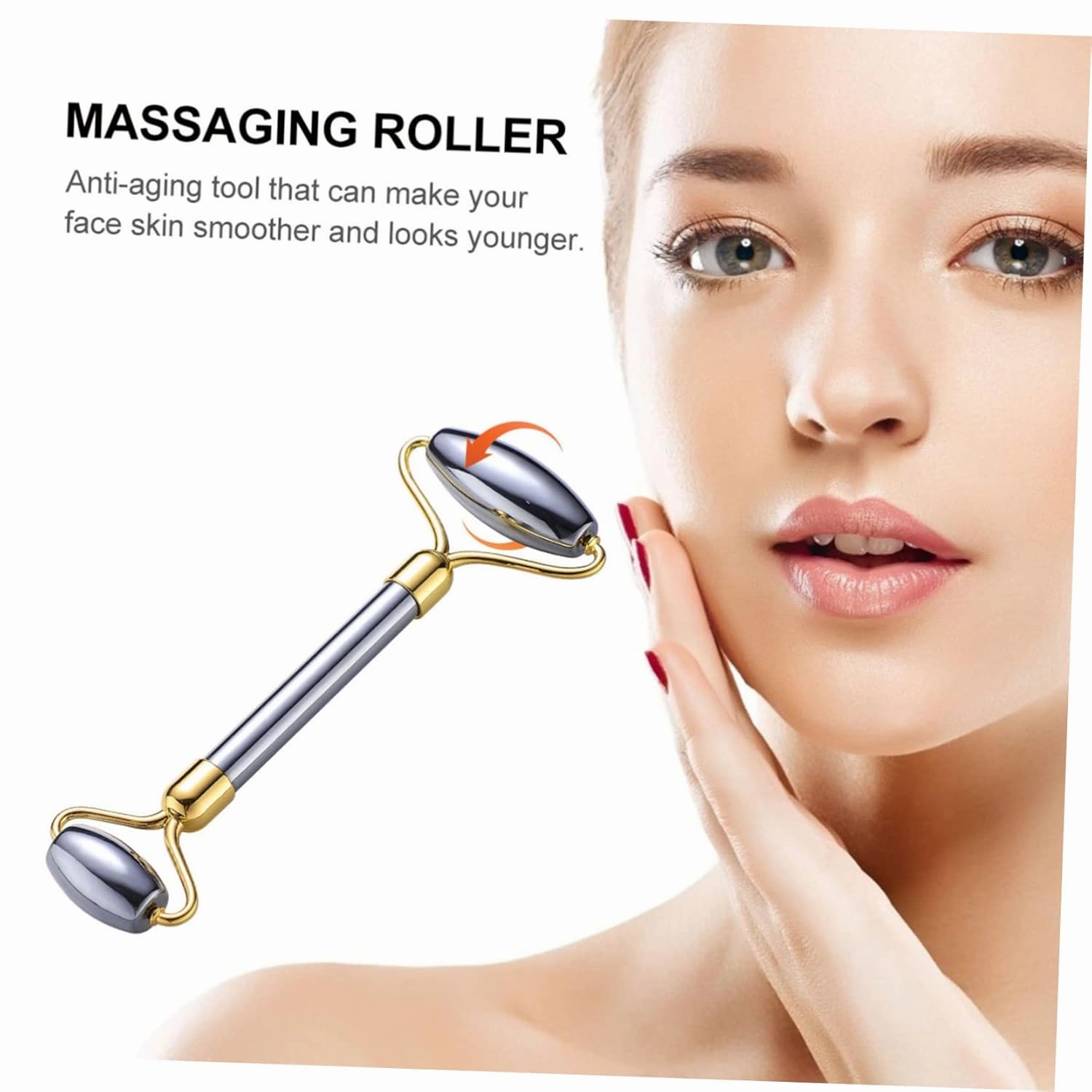 2pcs Jade Face Roller 's Facial Wrinkles Heads Skin Care Tool Anti-aging