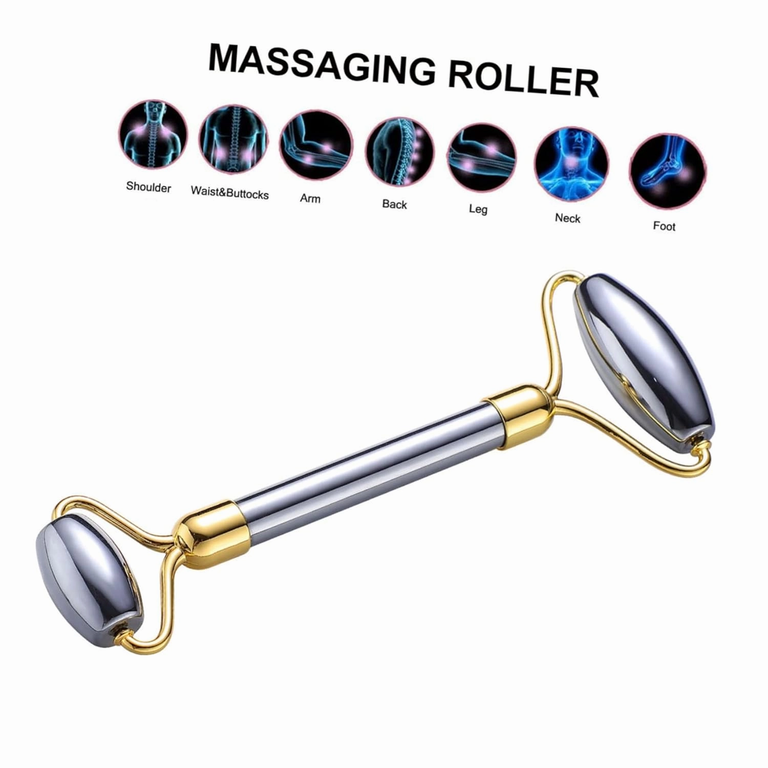 2pcs Jade Face Roller 's Facial Wrinkles Heads Skin Care Tool Anti-aging