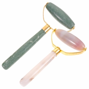 2pcs Jade Roller Face Massage Tool Skin Massagers for Circulation Eye Body Care for and Personal Use