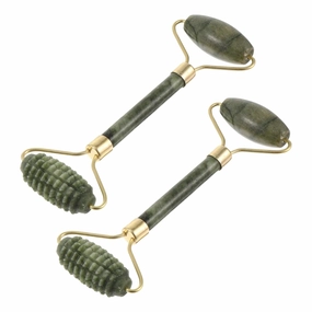 2pcs Jade Roller for Facial and Neck Smooth Texture Gua Tool for Home Salon Use Lifting and Tightening Skin Circulation and Beauty Routine
