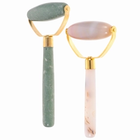 2pcs Jade Roller Massage Tool Facial Massagers for Skin Care Portable Jade Rollers for Neck Eyes Relaxation for Men Women for Holidays