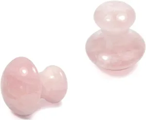 2pieces Gua Sha Tool,Gua Sha Scraping Massage Tool,Crystal Chakra Healing Stone,Mushroom Shape Guasha Facial Massage Stone for Eye Face Neck Skin Body Beauty Spa Relaxing Set(Rose Quartz)