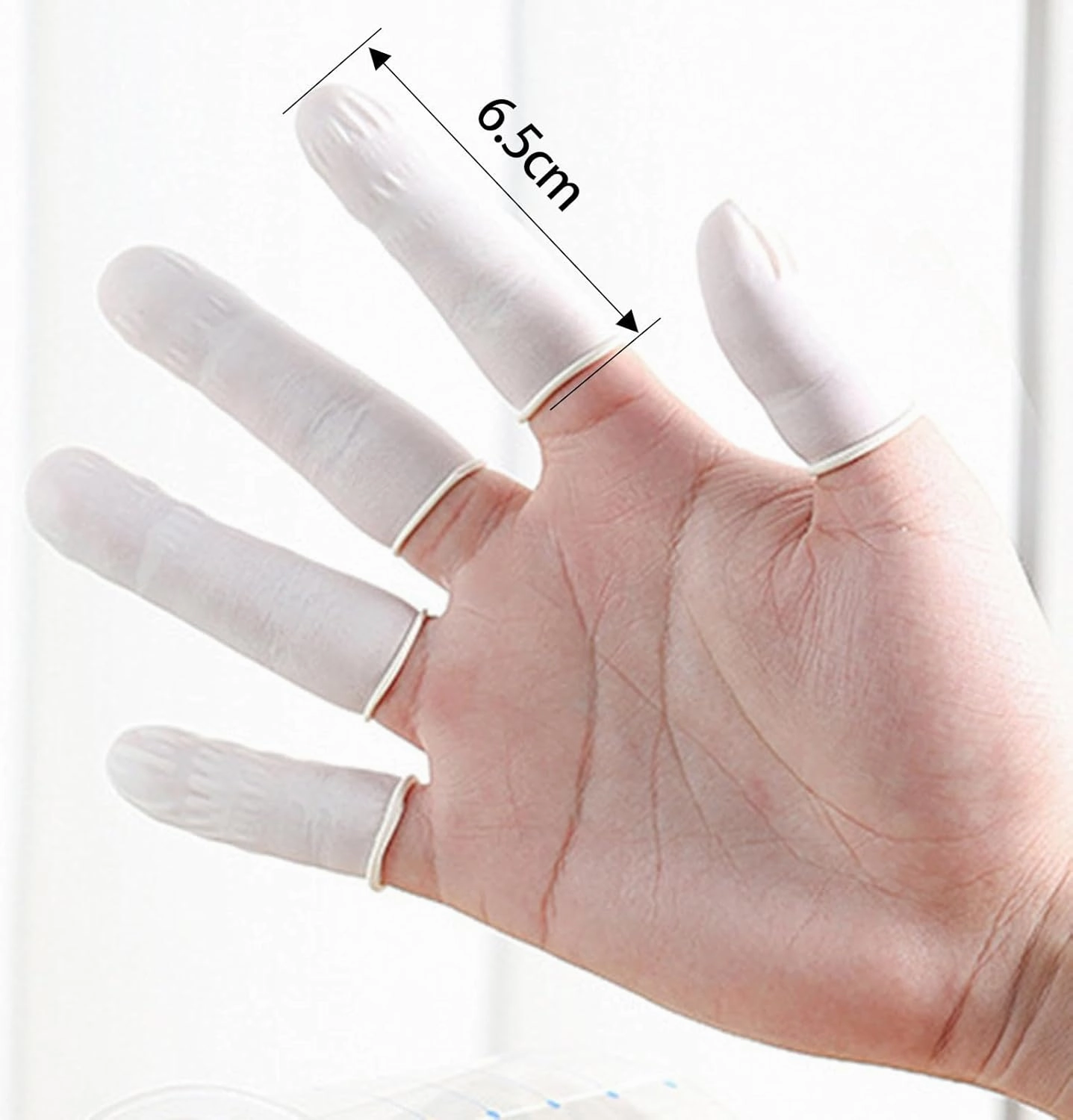 2x300Pcs Disposable Latex Finger Cots Fingertip Protective Gloves Handmade Nonslip Touch Screen Nails Finger Covers Protection for Cleaning, 3 Pcs