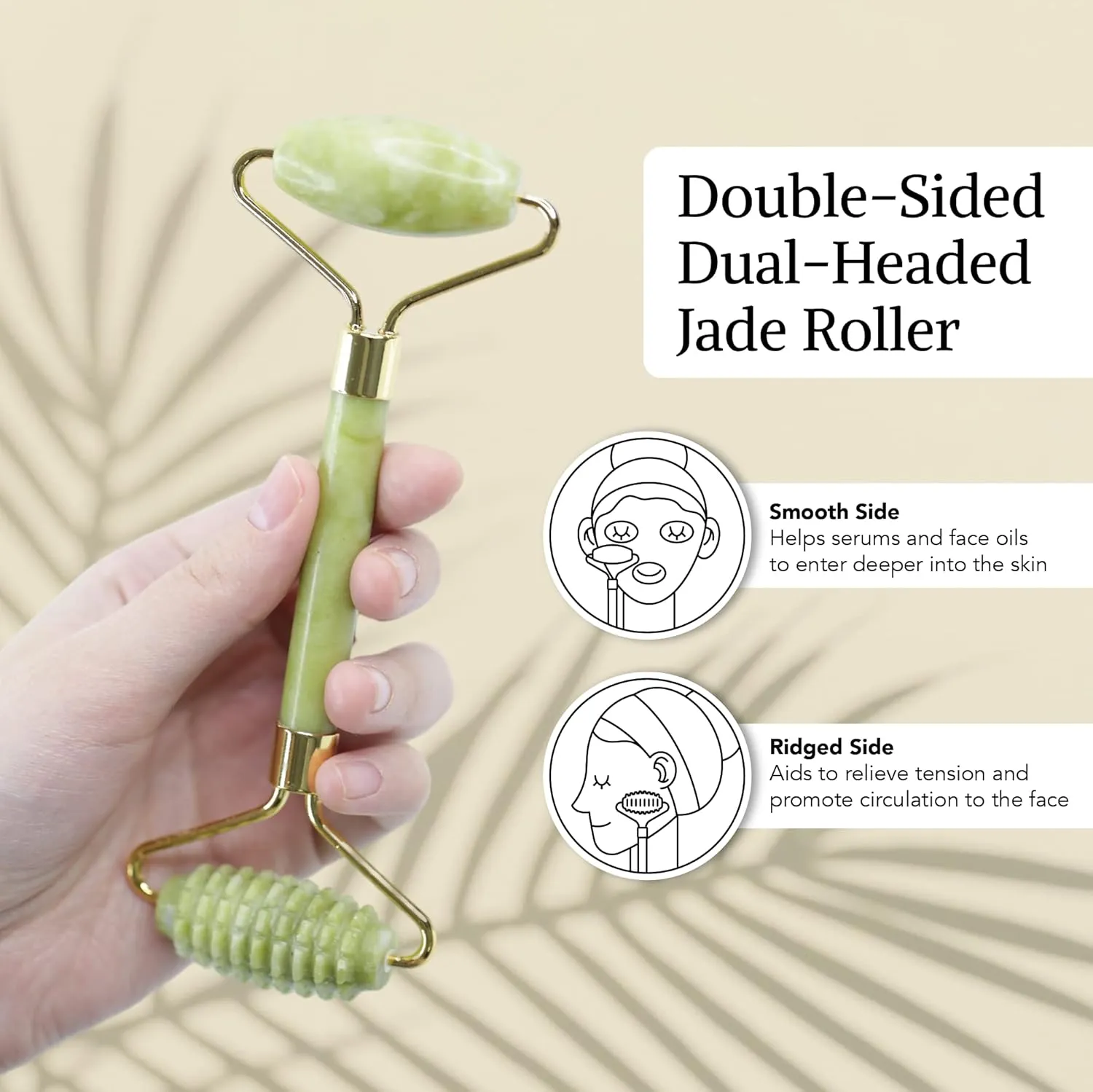 3-in-1 Jade Gua Sha and Face Roller Set, Face Massage Tools for Skin Head Body Shoulders Muscle, Facial Treatment Skin Tool for Puffy Eyes Saggy Skin and Tired Muscles (Plain)