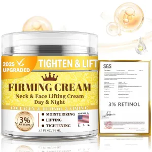 3% Retinol Cream Face Moisturizer, [30  SGS Certified] [Used by Over 1M Fans] Anti Aging Neck Firming Cream with Collagen, Day & Night Face Cream with Hyaluronic Acid for Women & Men