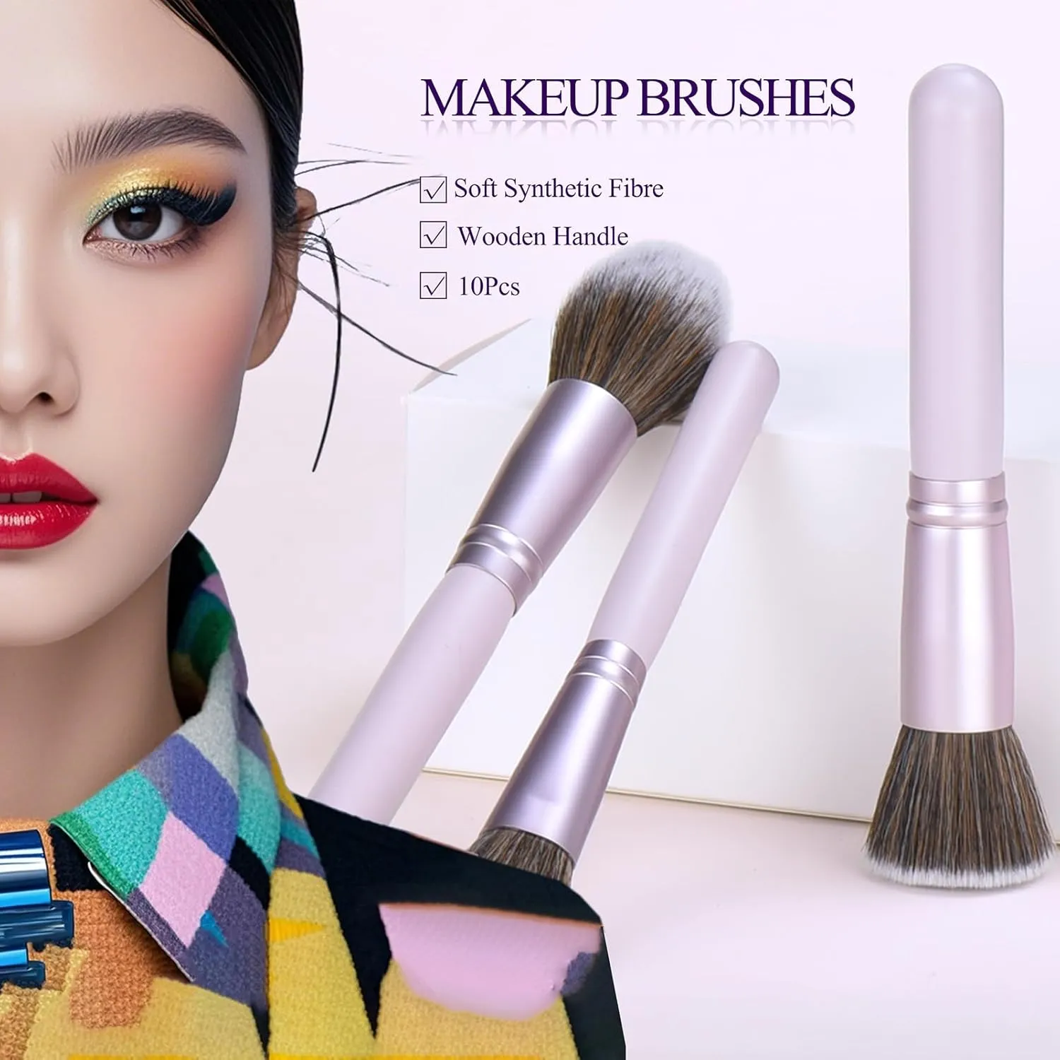 31pcs Makeup Brushes Purple And Makeup Sponges And With Tools Combination Wooden Make up Brushes For Girls Silicone Makeup Brush Cleaner Bowl Professional Makeup Brush Sets For Women(Purple 31pcs)