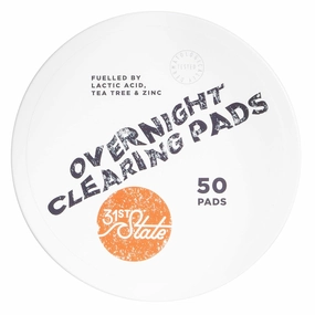 31st State Overnight Acne Pads, Acne Treatment for Teens. Vegan, Paraben Free, Gluten Free. 50 Acne Wipes