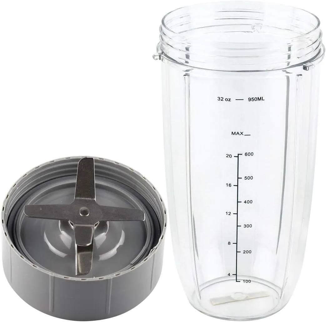 32 oz Colossal Cup and Extractor Blade Replacement Parts Compatible with NutriBullet 600W 900W Blenders NB-101B NB-101S