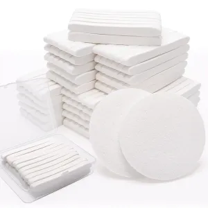 360 1 Pack White Compressed Facial Sponges, Luxiv Round Compress Face Cleaning Sponge for Estheticians Face Sponge Soft Compressed Makeup Sponges with Travel case (360)