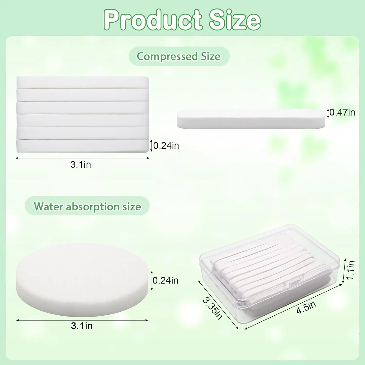 360 1 Pack White Compressed Facial Sponges, Luxiv Round Compress Face Cleaning Sponge for Estheticians Face Sponge Soft Compressed Makeup Sponges with Travel case (360)
