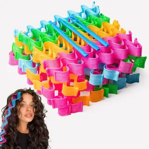 37PCS No Heat Hair Curlers for Heatless Curls Overnight, Hair Curlers to Sleep in, curlers for long hair for Women Kids, spiral hair curlers for Effortless Styling