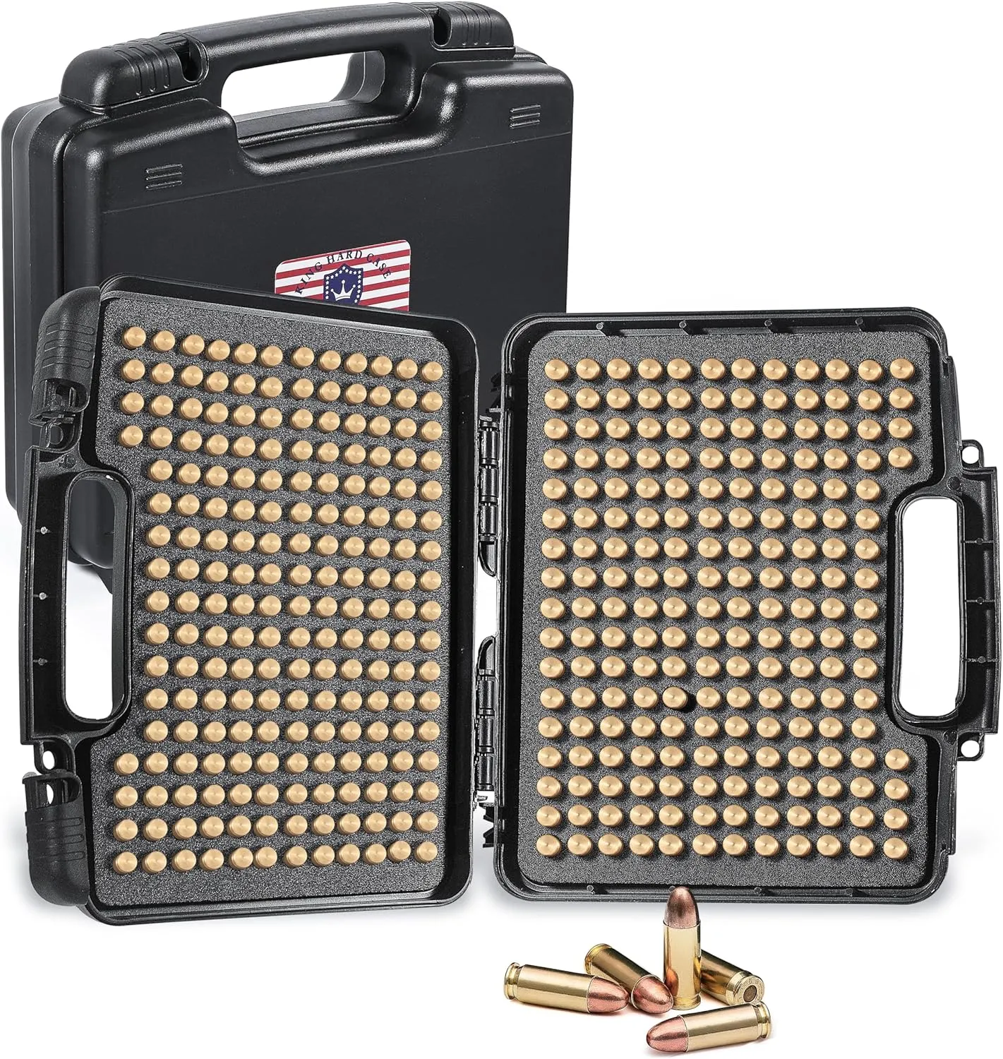 390Round 9mm Ammo Storage Case, Travel Safe/Mil Spec/Waterproof Ammo Box - for 9x19mm Parabellum/9mm Luger, 380ACP, 38 S&W, 356 TS&W,7.63mm Mannlicher,8mm Steyr,.357SIG