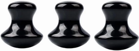 3 Pc Jade Mushroom Shape Tool Natural Rose Quartz Jade Stone Gua Sha Facial Eye Neck Skin Scraper SPA Relax Foot Care,Black