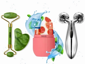 3D Manual Roller Face Body Massager With And Anti Aging 100% Natural Jade Stone Roller Msagger With Gua Sha Tools for Face and Body Massager (3D Roller & Stone)