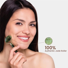 3D Manual Roller Face Body Massager With And Anti Aging 100% Natural Jade Stone Roller Msagger With Gua Sha Tools for Face and Body Massager