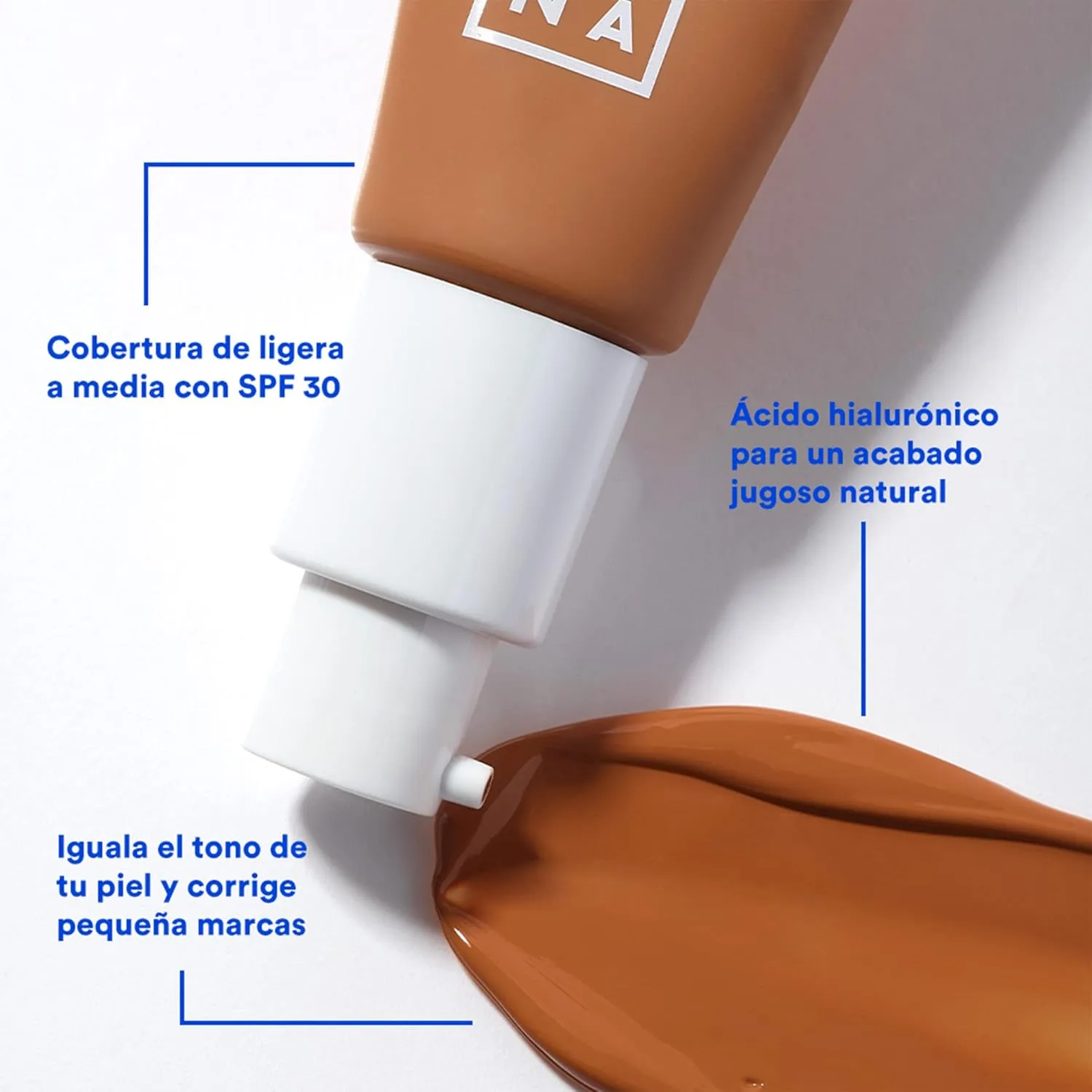 3INA MAKEUP - Vegan - Cruelty Free - The Tinted Moisturizer SPF30 613 - Nude - BB Cream Light to Medium Coverage - Hyaluronic Acid - SPF Face Moisturiser For All Skin Tones