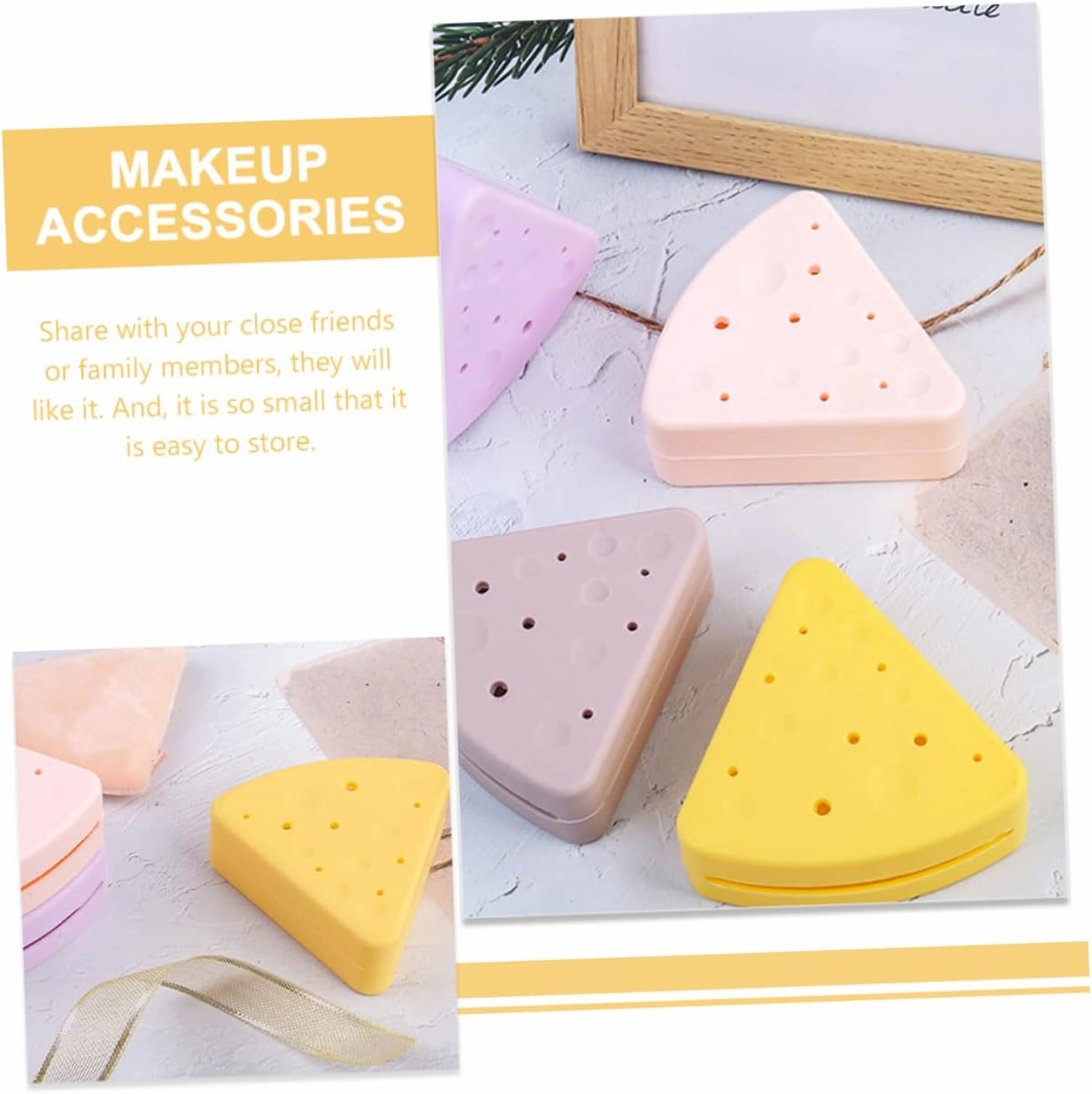 3pcs Makeup Sponge Holder Triangular Cosmetic Puff Storage Box for Quick-dry Organization Portable Case for Makeup Sponges for