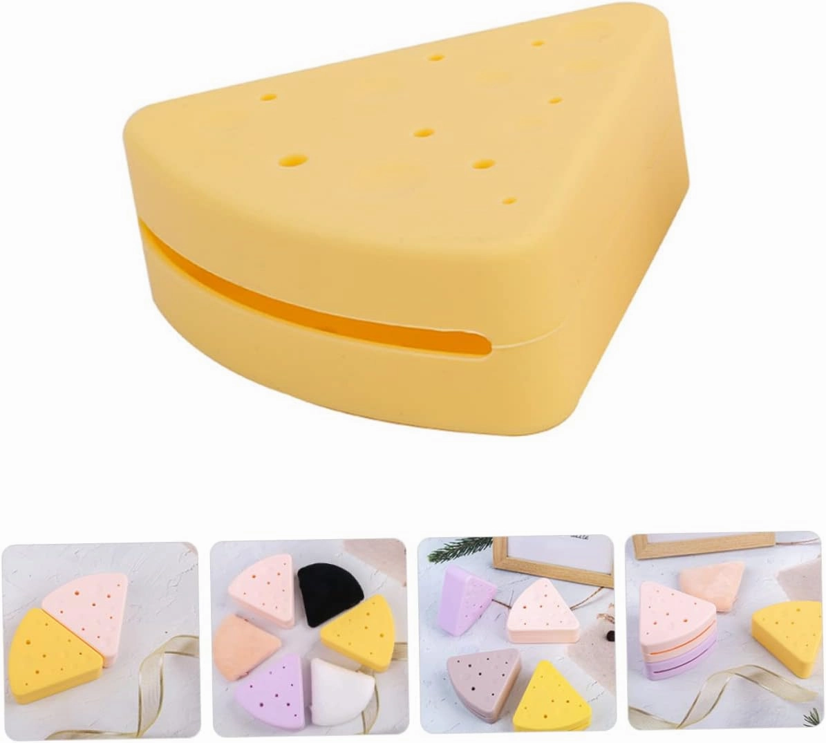 3pcs Makeup Sponge Holder Triangular Cosmetic Puff Storage Box for Quick-dry Organization Portable Case for Makeup Sponges for