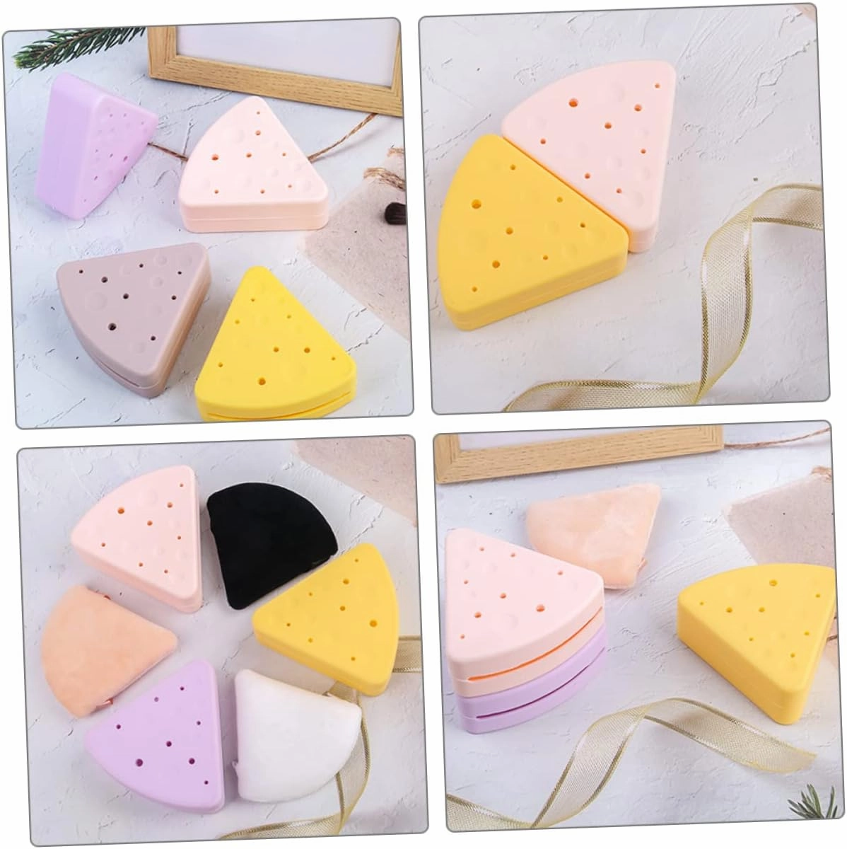 3pcs Makeup Sponge Holder Triangular Cosmetic Puff Storage Box for Quick-dry Organization Portable Case for Makeup Sponges for