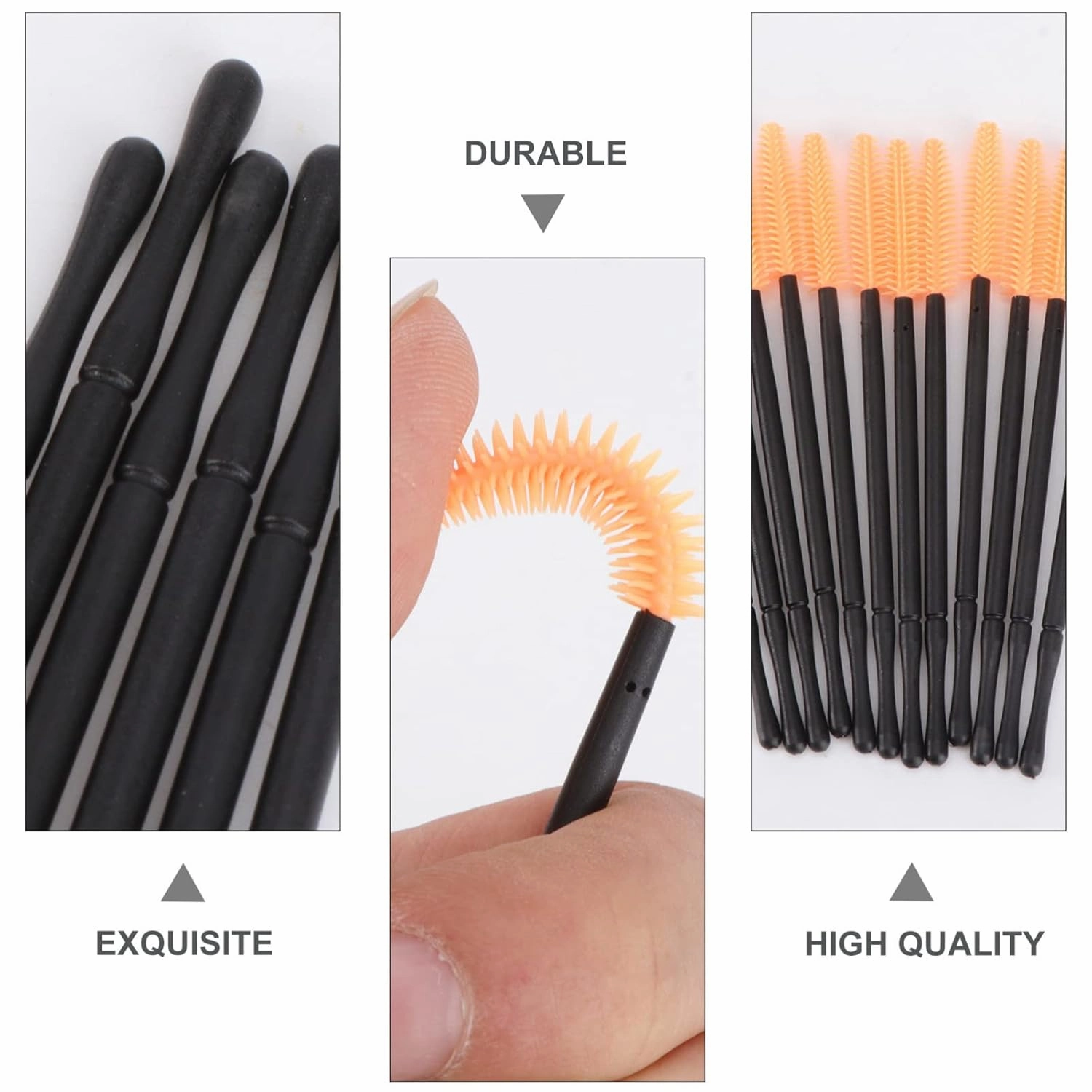 3sets Disposable Mascara Wands Perfect for Beauty Salons Personal Use Easy to Use Eyelash Eyebrow Makeup Tool Silicone Eyelash Roll 50pcs*3