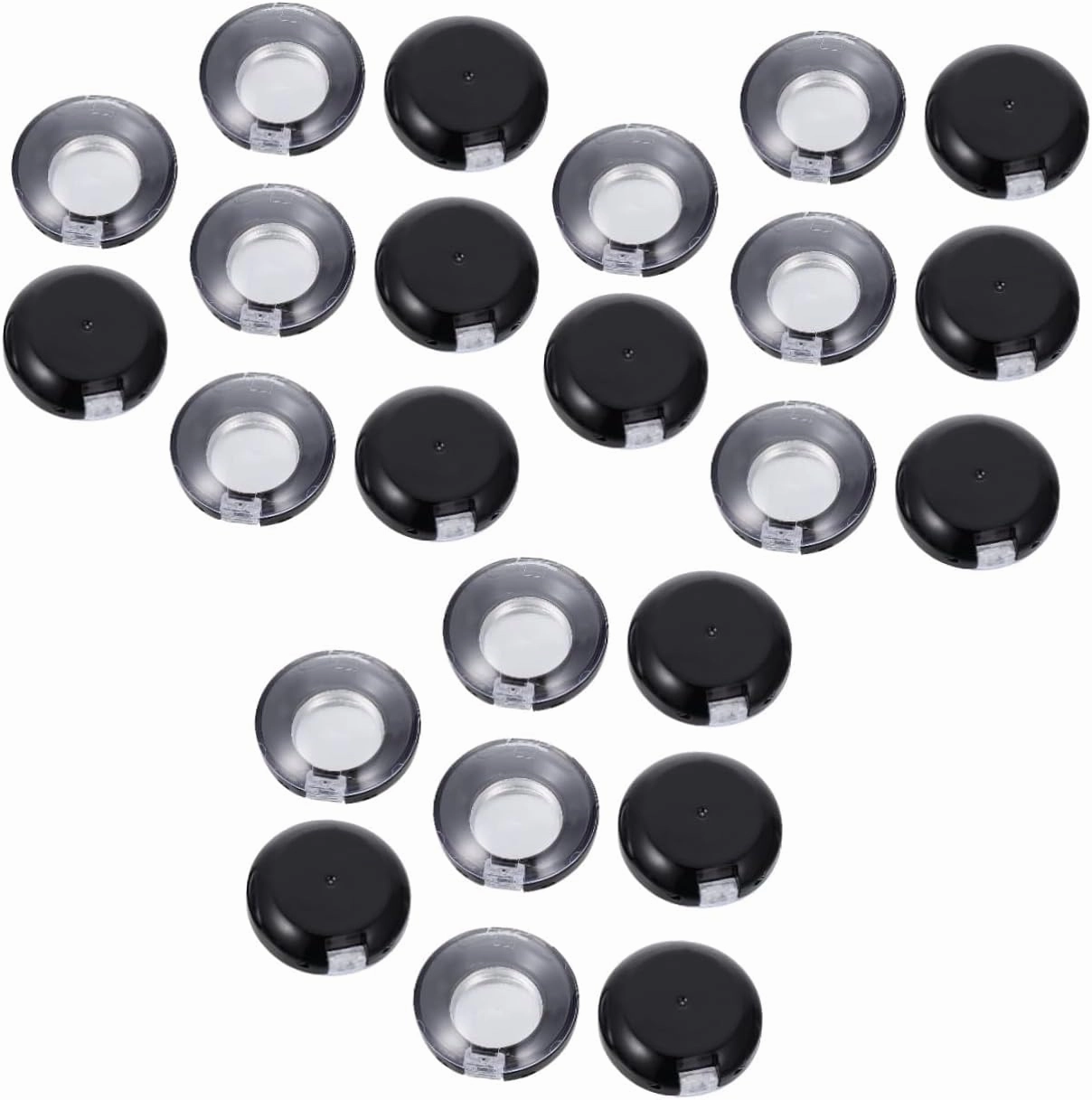 3sets Diy Palette Organizers Empty Makeup Eyeshadow Case 19mm Highlighter Compact Contouring Palette Holder Makeup Storage Box 8pcs*3