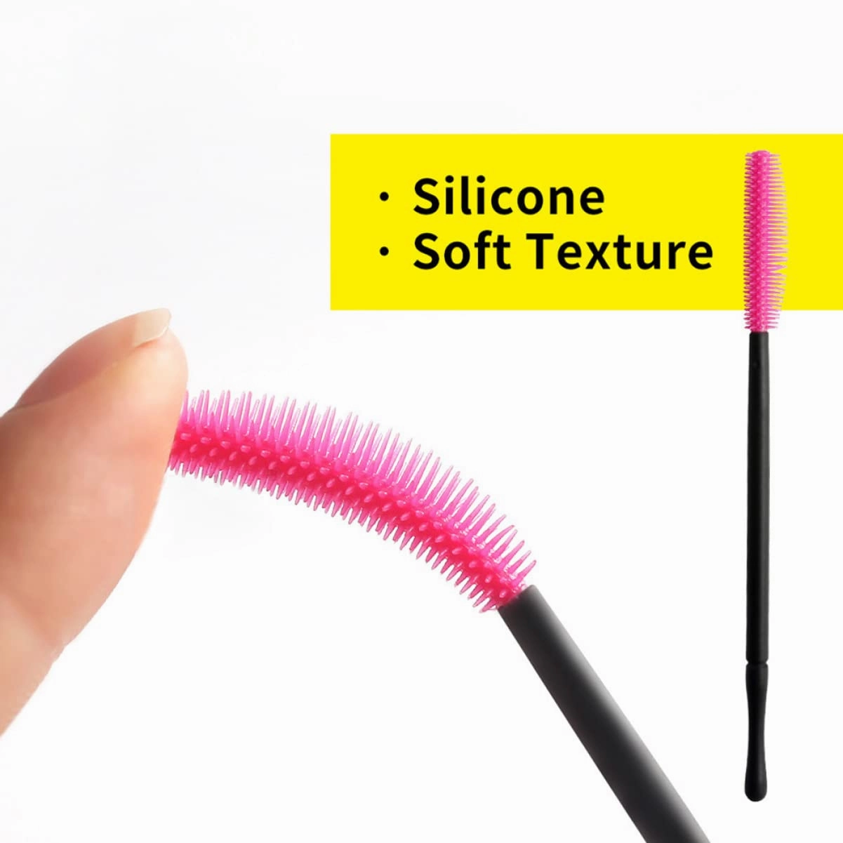 3sets Portable Eyelash Brush Set Disposable Mascara Wands Eyebrow Comb Safe Easy to Use for Ladies 50pcs*3
