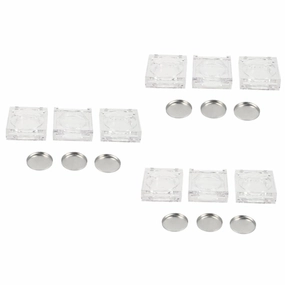 3sets Travel-friendly Eye Shadow Tray Makeup Organizer Box Portable Sub Container Blusher and Highlighter Holder 6pcs*3