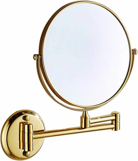3X Magnification Makeup Vanity Mirror,Two-Sided Wall Mounted Cosmetic Mirror 360°Swivel Extendable Bathroom Mirror,Black(Gold)