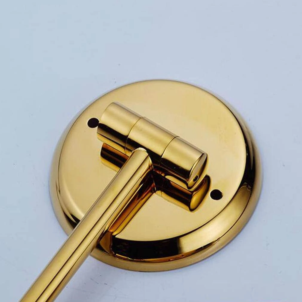 3X Magnification Makeup Vanity Mirror,Two-Sided Wall Mounted Cosmetic Mirror 360°Swivel Extendable Bathroom Mirror,Black(Gold)