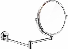 3X Magnification Wall Mounted Makeup Mirror, Round Shape Two-Sided 360° Swivel Extendable Bathroom Vanity Mirror Chrome Finish, Cosmetic Beauty Mirror(6inches)