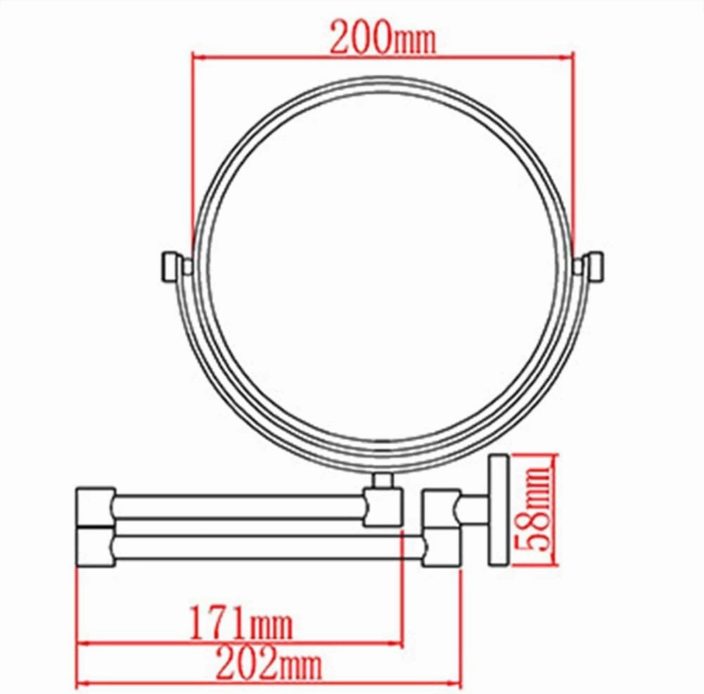 3X Magnification Wall Mounted Makeup Mirror, Round Shape Two-Sided 360° Swivel Extendable Bathroom Vanity Mirror Chrome Finish, Cosmetic Beauty Mirror(6inches)