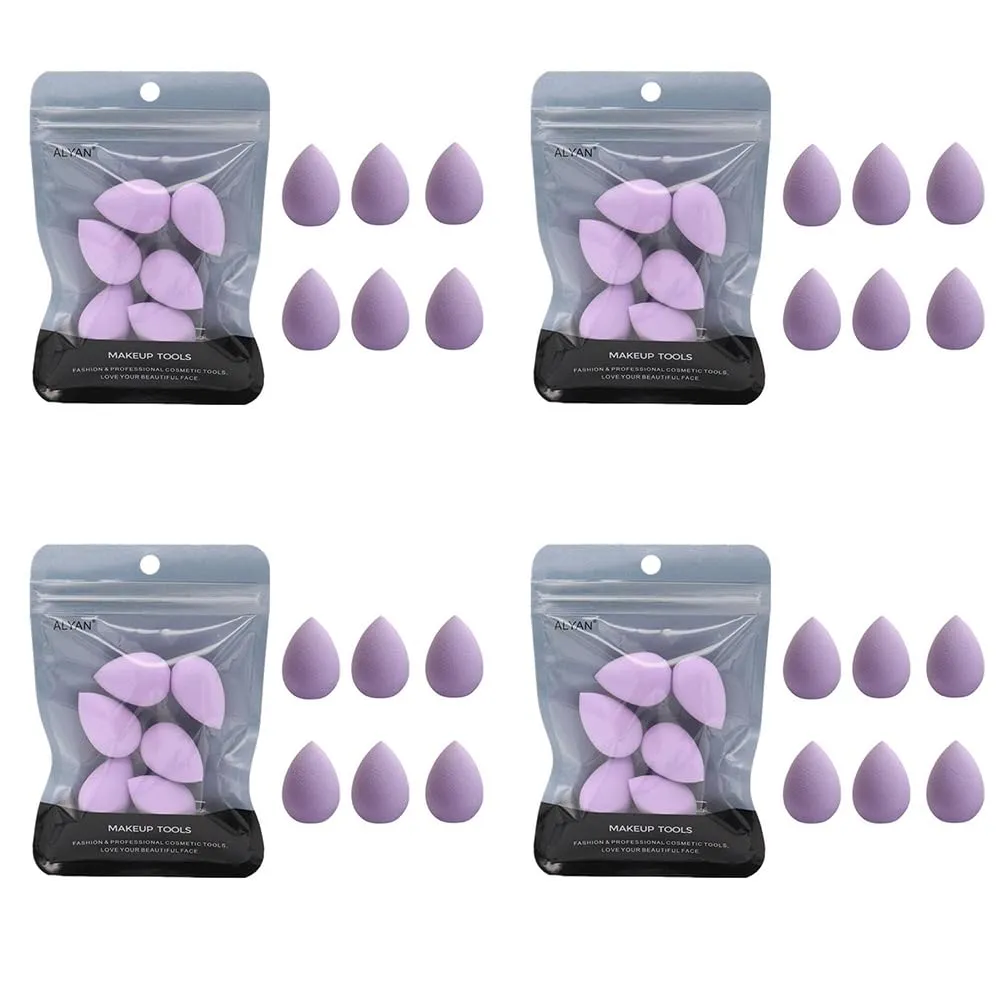 4 Pack Purple Mini Makeup Sponge Small Beauty Sponge Blender Set for Foundation, Powder, Concealer Highlight,and Eye Shadow, Blenders and Sponges, Makeup Blenders and Sponges