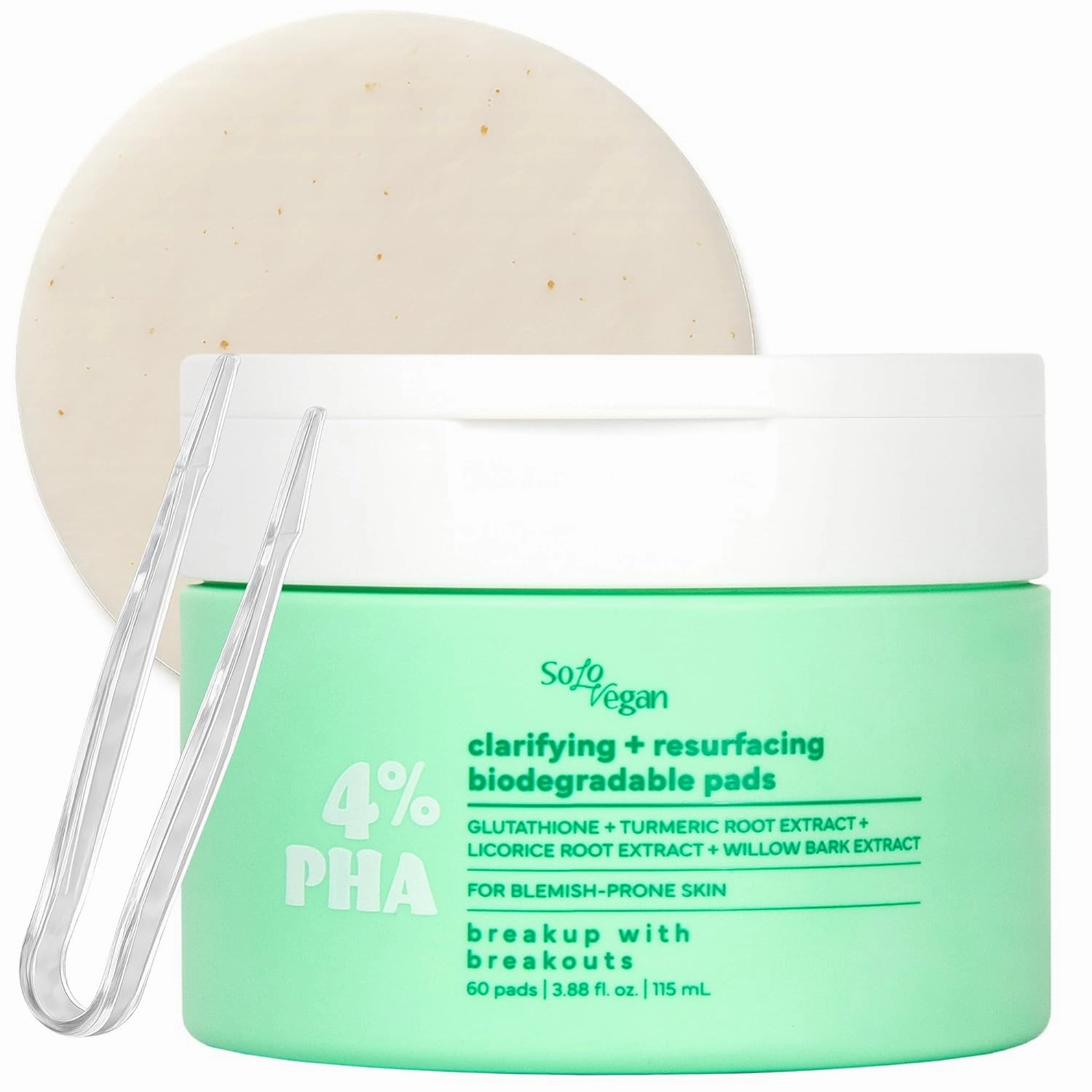 4% PHA Toner Pads | Vegan Korean Skincare for Sensitive, Acne-Prone Skin, Before Makeup, Morning Routine Selfcare, (Toner Pads, 60 ct)