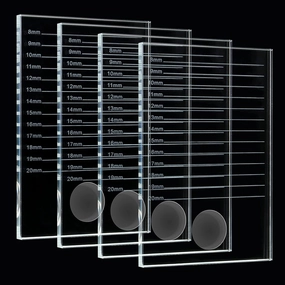 4 Pieces 5.9 x 3.94 Inch Eyelash Crystal Pallet, Eyelash Extensions Tray, Glass Eyelash Extension Pallet with Glue Circle, Large size False Lash Strip Adhesive Glue Holder for Eyelash Extensions