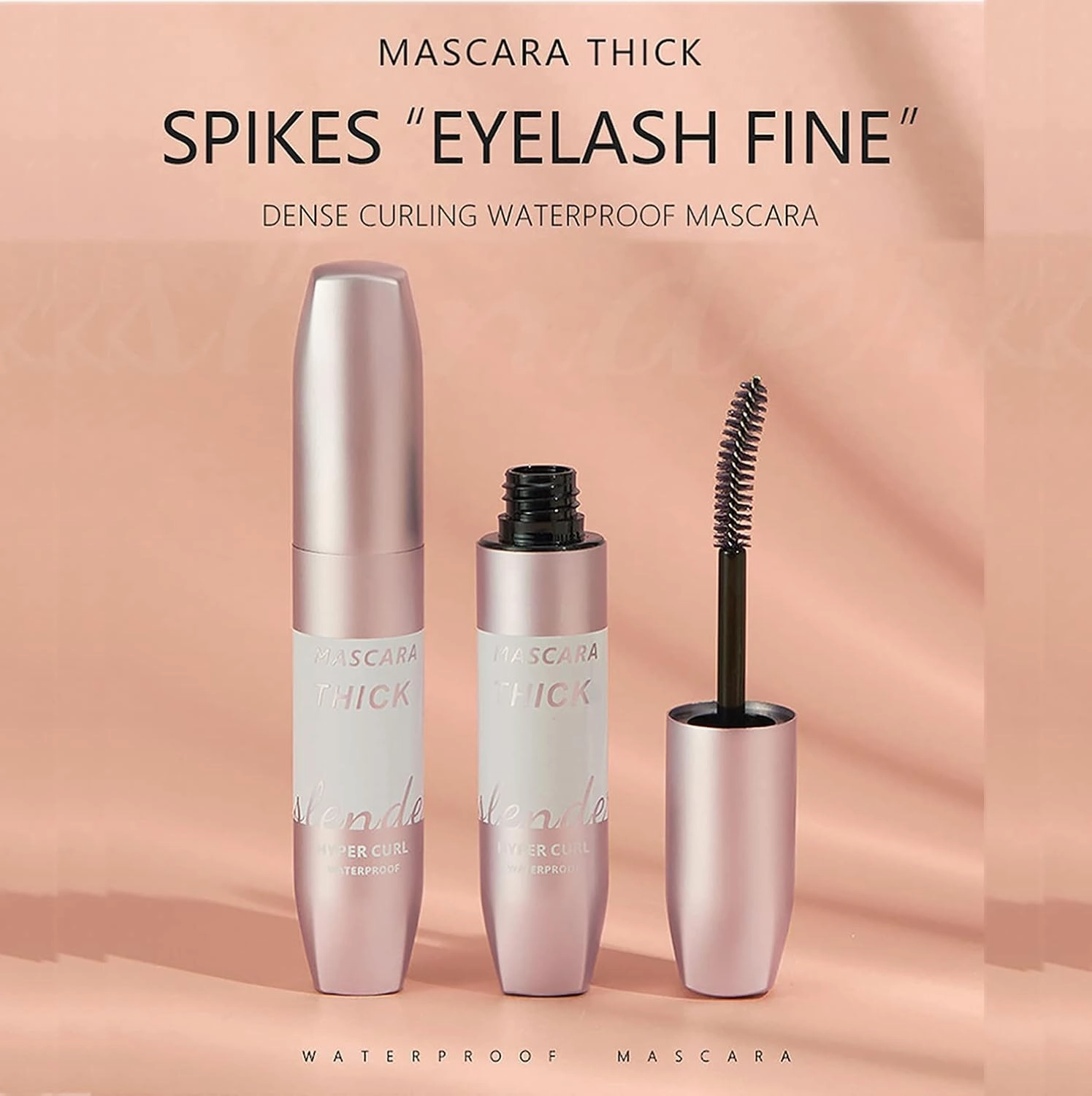 4D Fiber Curl Long Lasting Waterproof Mascara, Lengthening, Volume and Curl, No Clumping & Smudge, Black/Brown, 8g