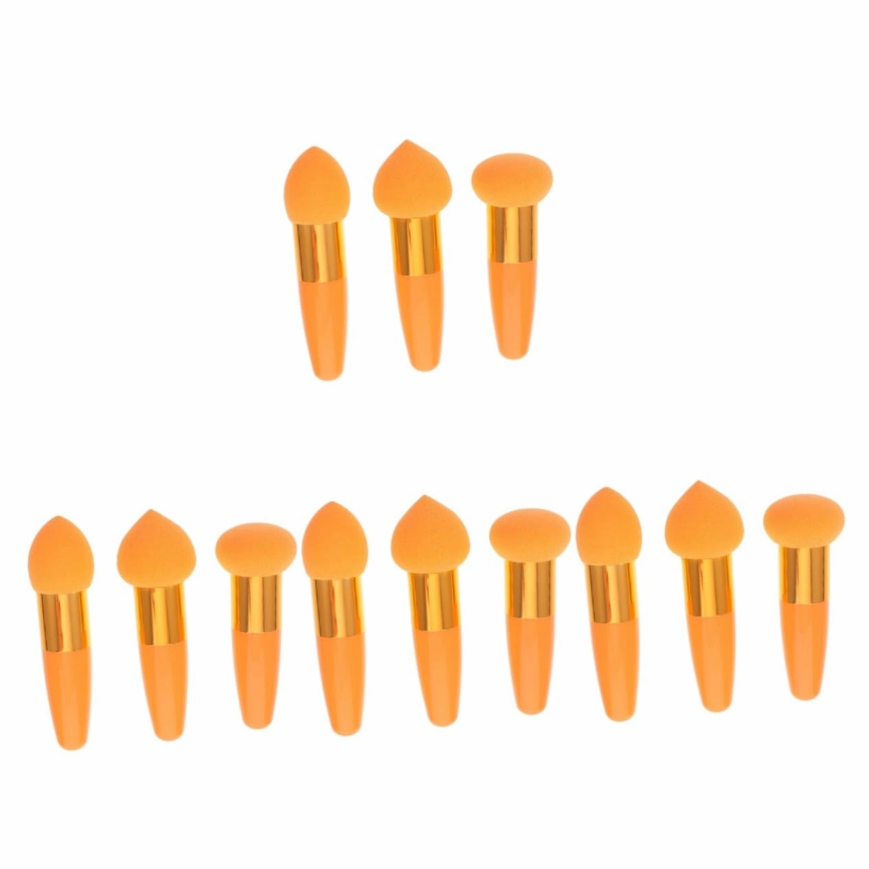 4sets Makeup Sponge Brush Professional Makeup Sponge Pen Portable Beauty Tool Cosmetic Accessories Eyebrow Applicator 3pcs*4