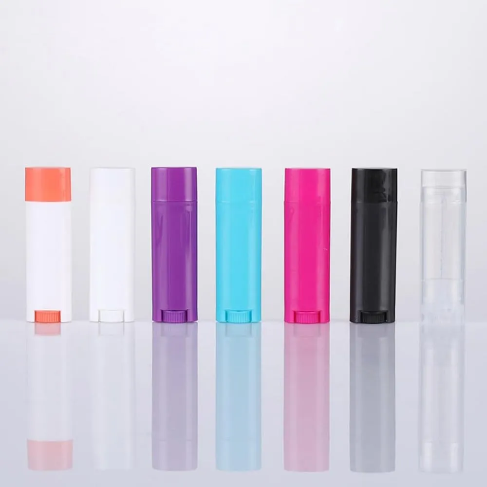 50pcs 4.5g Flat Shape Plastic Lipstick Tubes Empty Refillable Twist-up Lip Gloss Balm DIY Cosmetic Lipstick Containers Oval Deodorant (scrub white orange,4.5g)