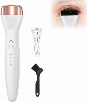 5D Push Heated Eyelash Curler Electric 3 Modes Eye Lashes Eyelash Grafting Long Lasting Makeup Tools Hot Viewer Eye Lashes (White)