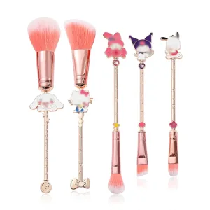 5pcs Pink Cat Theme Makeup Brushes, Kitty Makeup Brushes Set for Girls and Women, Best Christmas Birthday Gifts for Kids