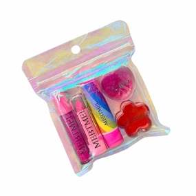 5PK Lig Blam, Glitter Heart Shape Lip Gloss for girls, Glitter Heart Shape Lip Glosses, Abssorted Fruity Flavors Moisturizing Shimmer Glitter Glossy Lip Gloss Lip Care Set for Girls