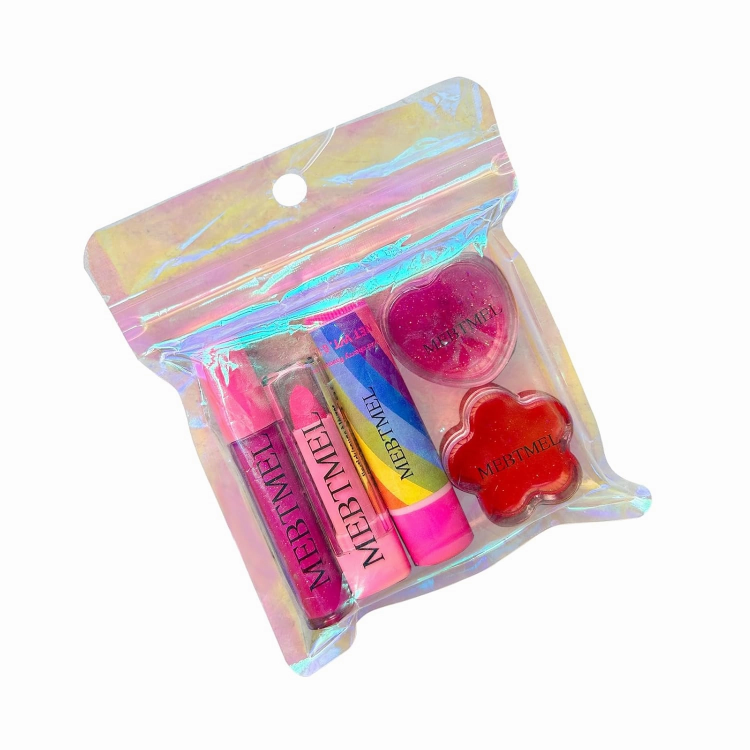 5PK Lig Blam, Glitter Heart Shape Lip Gloss for girls, Glitter Heart Shape Lip Glosses, Abssorted Fruity Flavors Moisturizing Shimmer Glitter Glossy Lip Gloss Lip Care Set for Girls