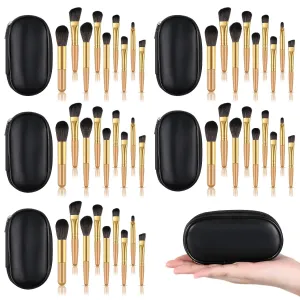 6 Sets Mini Travel Makeup Brush Set weeding small Eyeshadow Lip Blush Cosmetics Brushes with Case for Bachelorette Bridesmaid Trip Women Spa Party Travel Mother's Day Gift