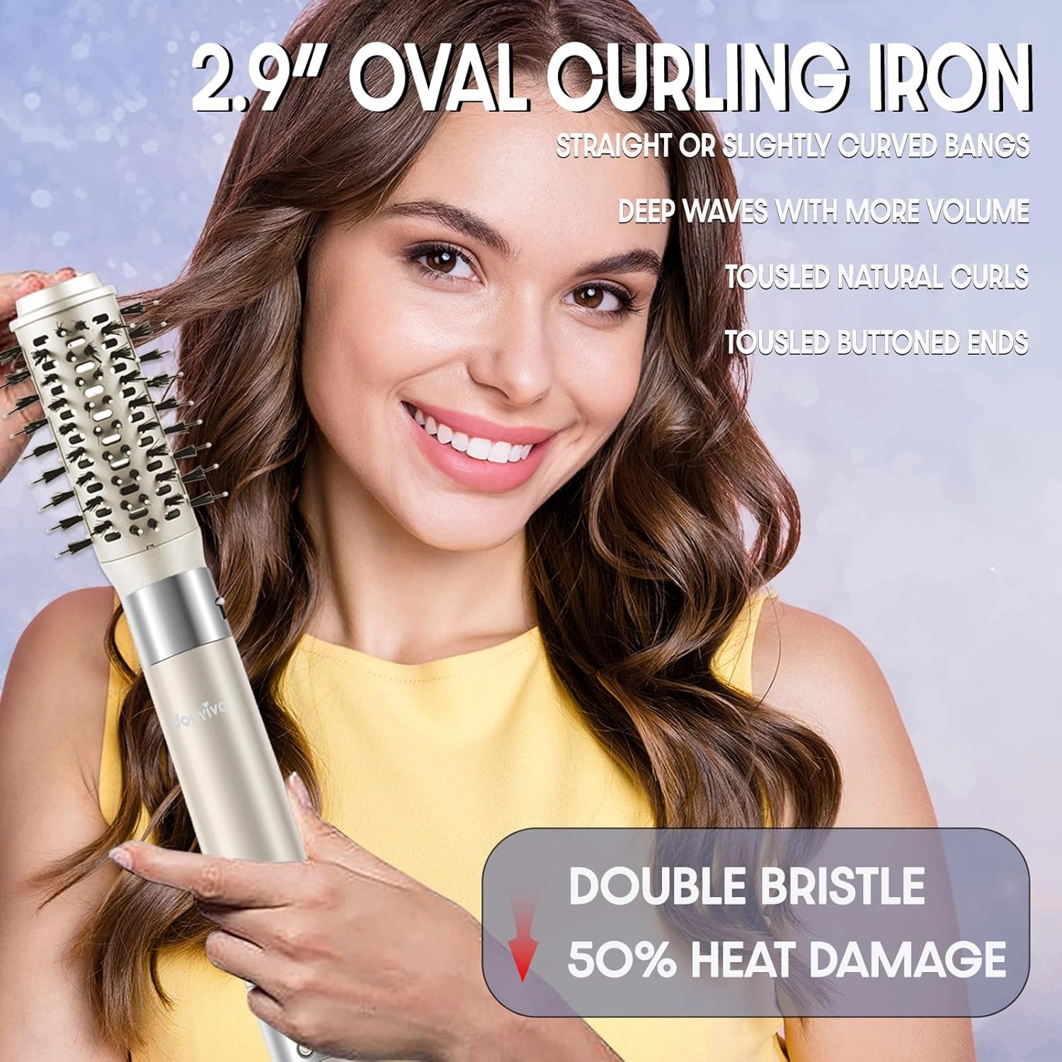 6 in 1 Hair Air Styler, Ionic Hair Dryer Brush Frizz- Free Hot-Air Auto Wrap Curlers, Multi Hair Styler, Blow Dryer for Fast Drying Straightening Volumizing Curling Styling (6-in-1 Set, Gold)