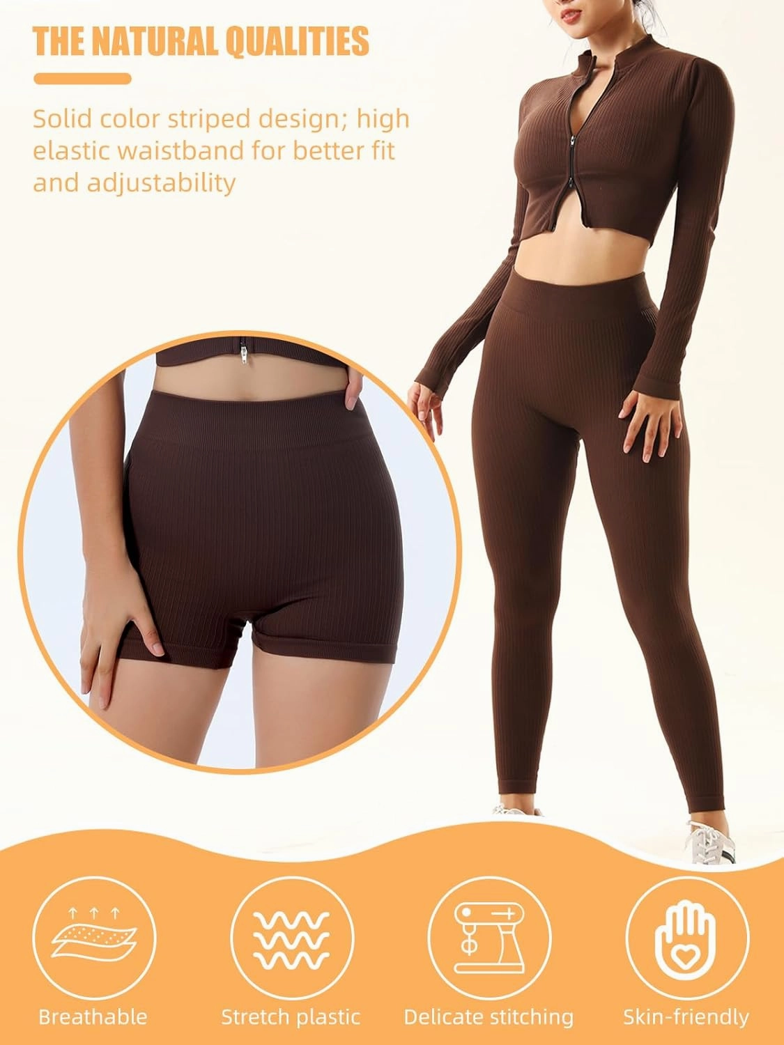 6 PCS Workout Sets for Women Ribbed Women's Athletic Clothing Sets Pilates Yoga Outfits Sports Bra Leggings Workout Set