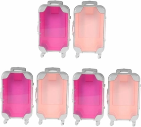 6pcs Portable Makeup Organizer Case Makeup Suitcase for Travel Small Cosmetic Brush Holder Material Stylish Design