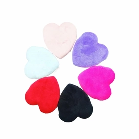 6pcs Reusable Love Heart Shape Velvet Powder Puff Face Makeup Sponge Cosmetics Soft Cotton Face Washable Sponge Puff(MULTICOLOR)