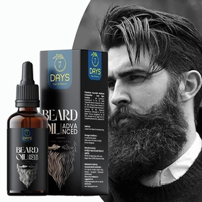 7 Day 100% Result Beard oil for men smooth shine stronger beard hair 30ml, 1.01 Fl Oz