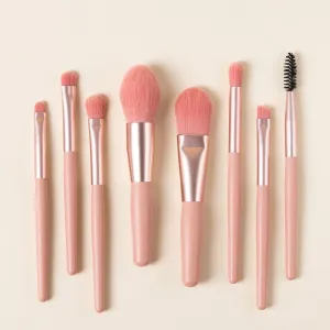 8 PCS Makeup Brush Set for Foundation, Blush, Eye shadow, Eyelash, Lip and Brow, Portable Mini Makeup Brush
